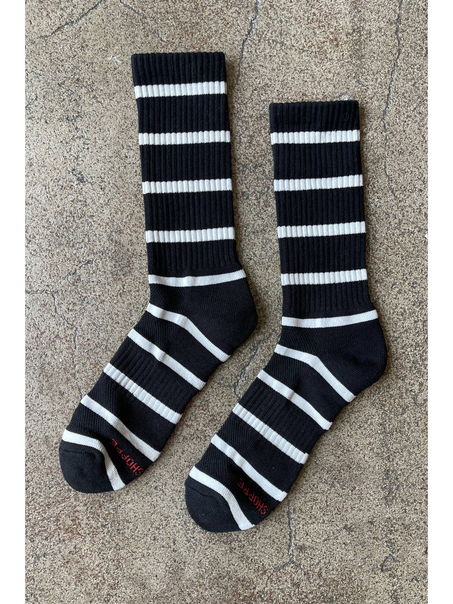Extended Striped Boyfriend Socks