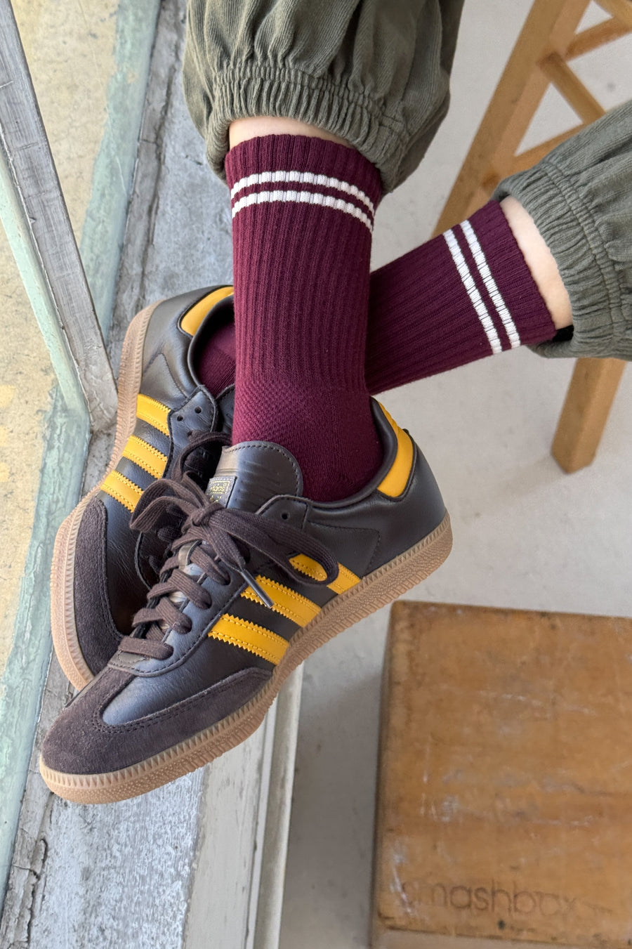 Boyfriend Socks in Maroon