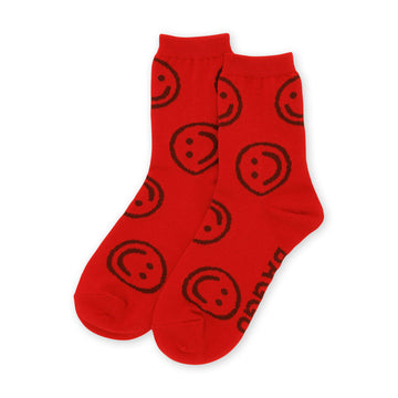 Crew Socks in Red Happy