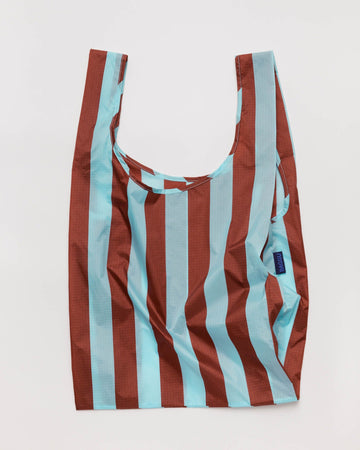 Raisin Awning Stripe Standard Baggu Reusable Bag