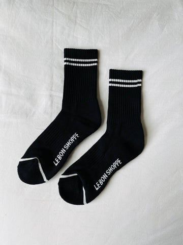 Boyfriend Socks in Noir