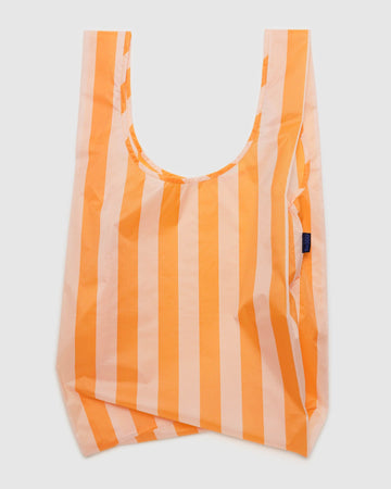 Big Baggu Reusable Bag in Tangerine Wide Stripe