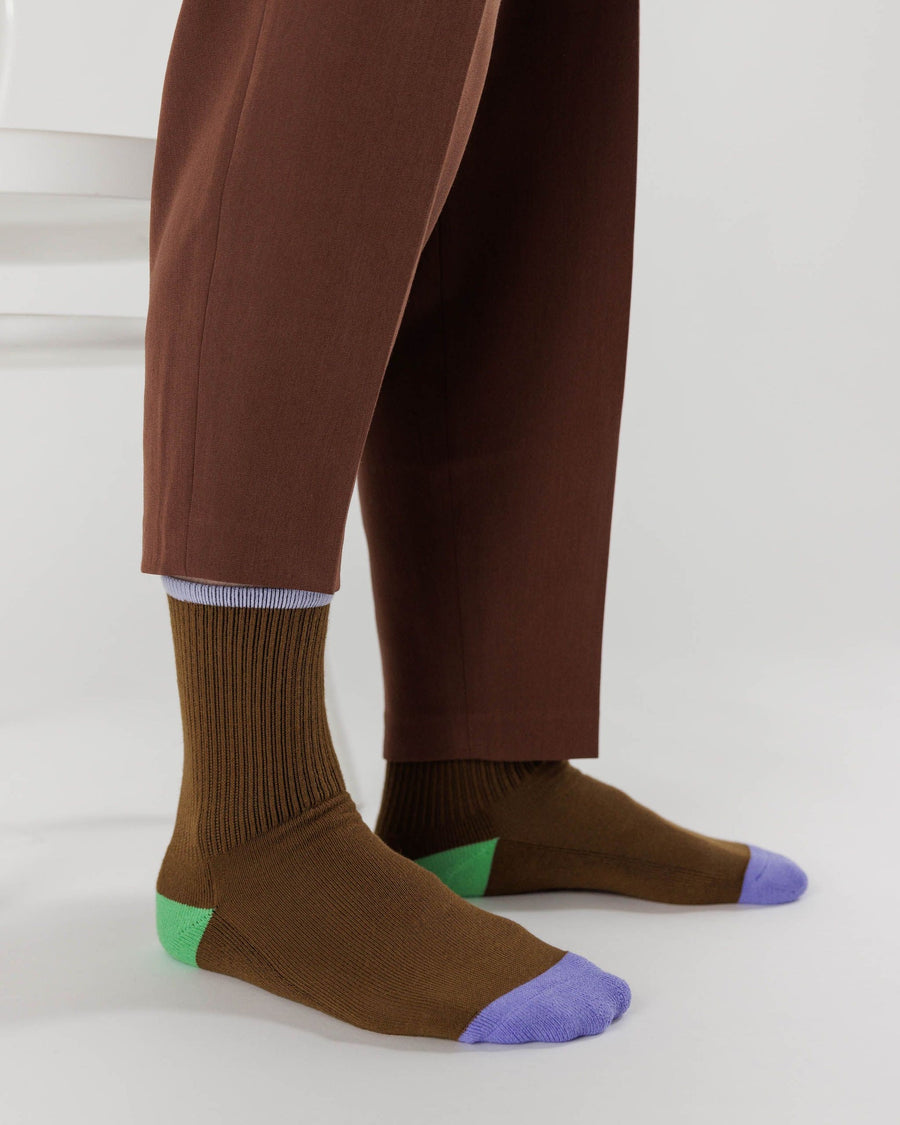 Ribbed Sock in Tamarind Mix