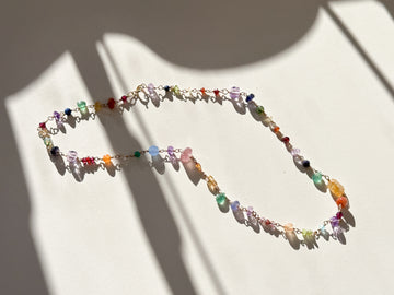 Mini Candy Rainbow Chain Necklace in Gold