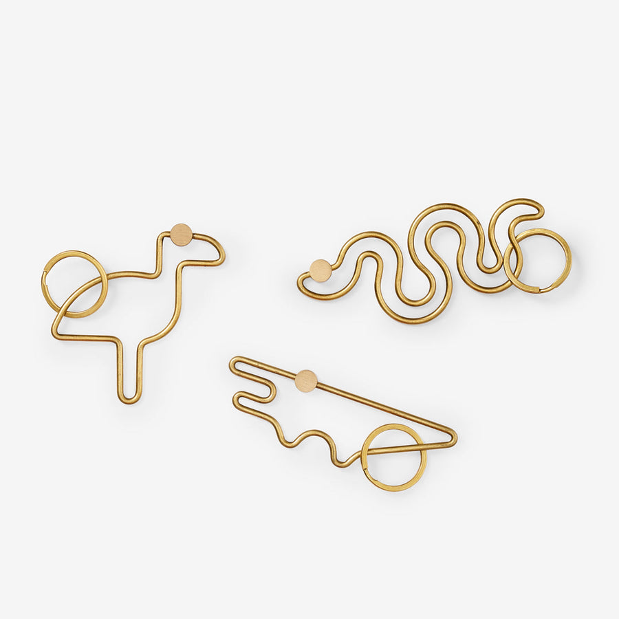 Snake Brass Key Ring