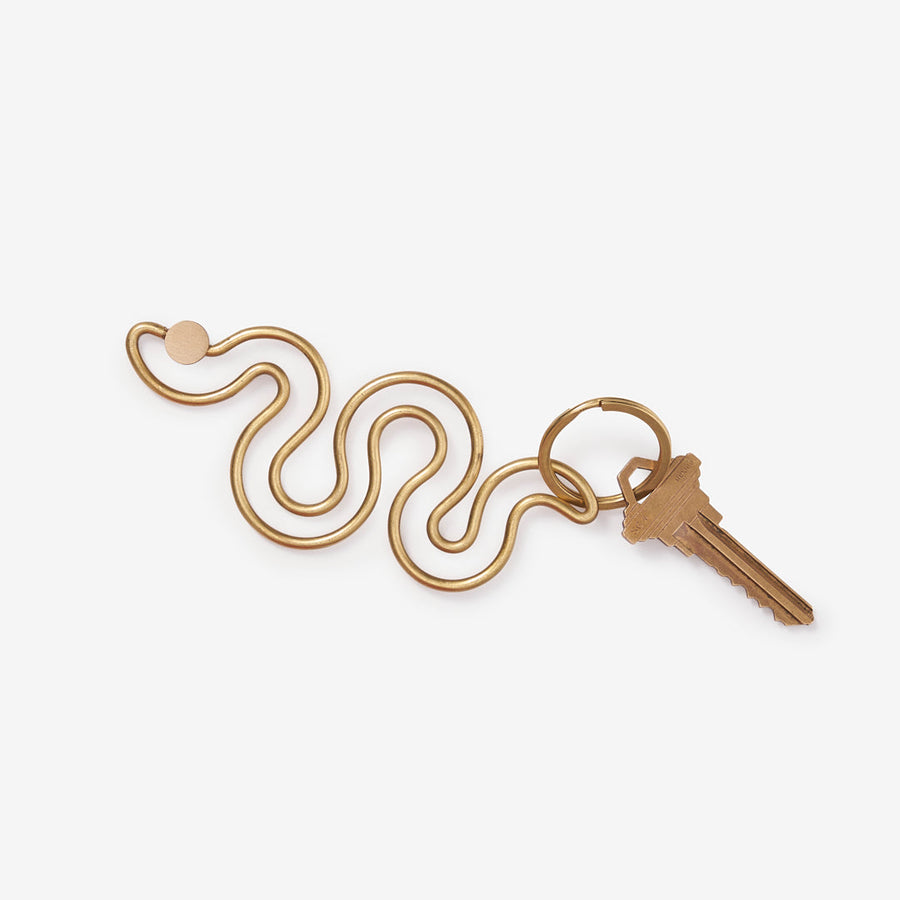 Snake Brass Key Ring