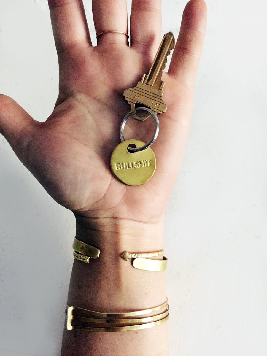 Brass Bullshit Keychain