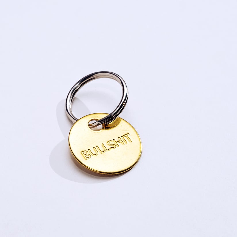 Brass Bullshit Keychain