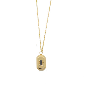 Cameron Onyx Amulet Necklace in Gold