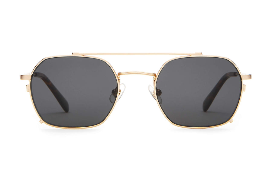 The Jazz Safari Sunglasses in Brushed Gold & Tortoise Bio / Polarized Grey