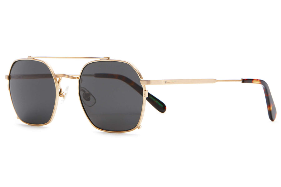The Jazz Safari Sunglasses in Brushed Gold & Tortoise Bio / Polarized Grey