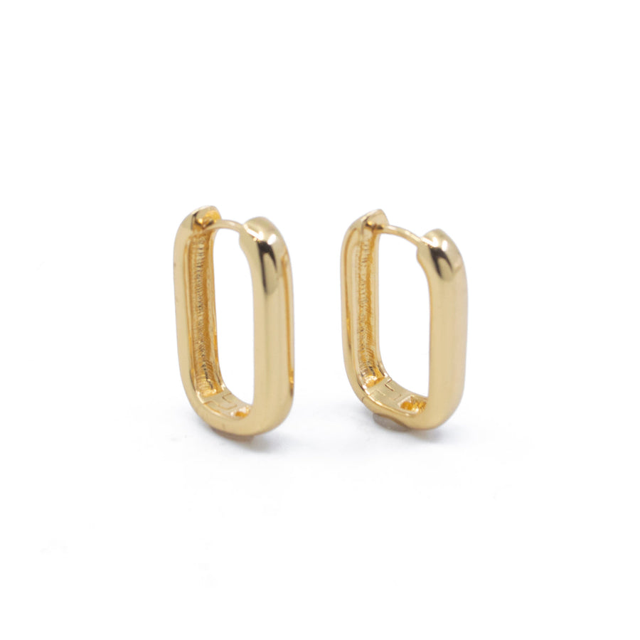 Emma Elongated Hoop Earrings in Gold