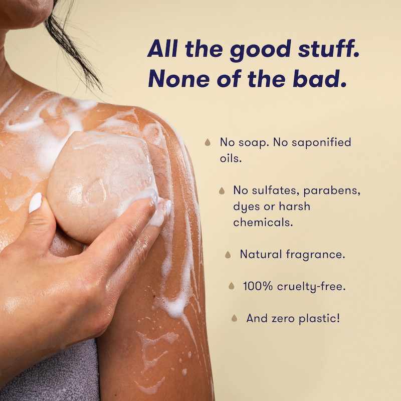 Exfoliate Sea Salt + Teakwood Soap-Free Body Wash Bar