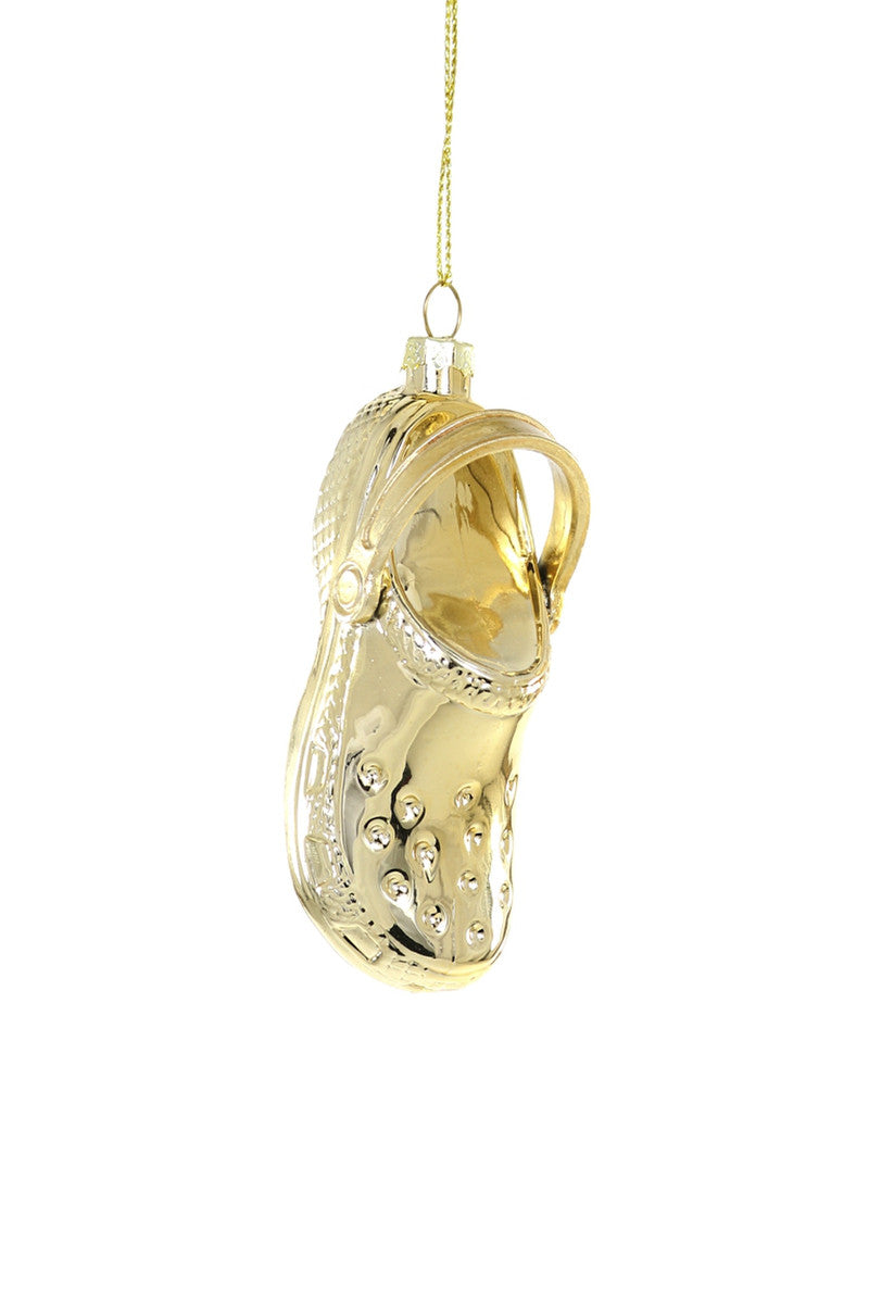 Golden Clog Glass Ornament