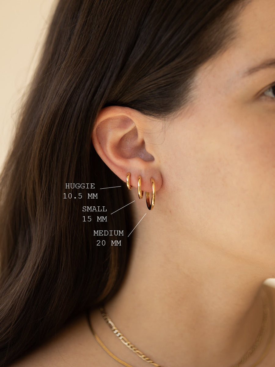 Classic Huggie Hoop Earrings in Gold