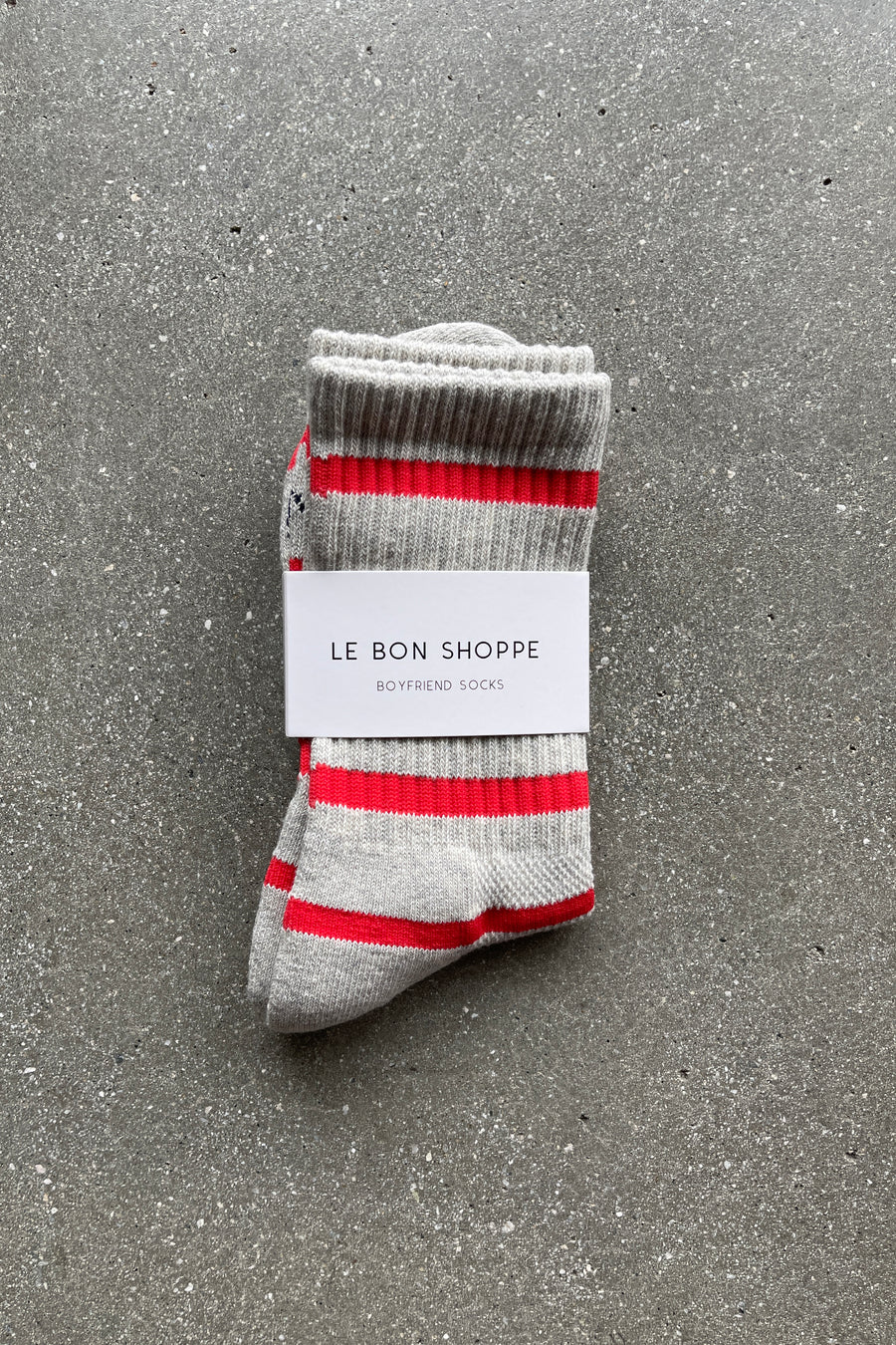Boyfriend Socks in Red Stripe