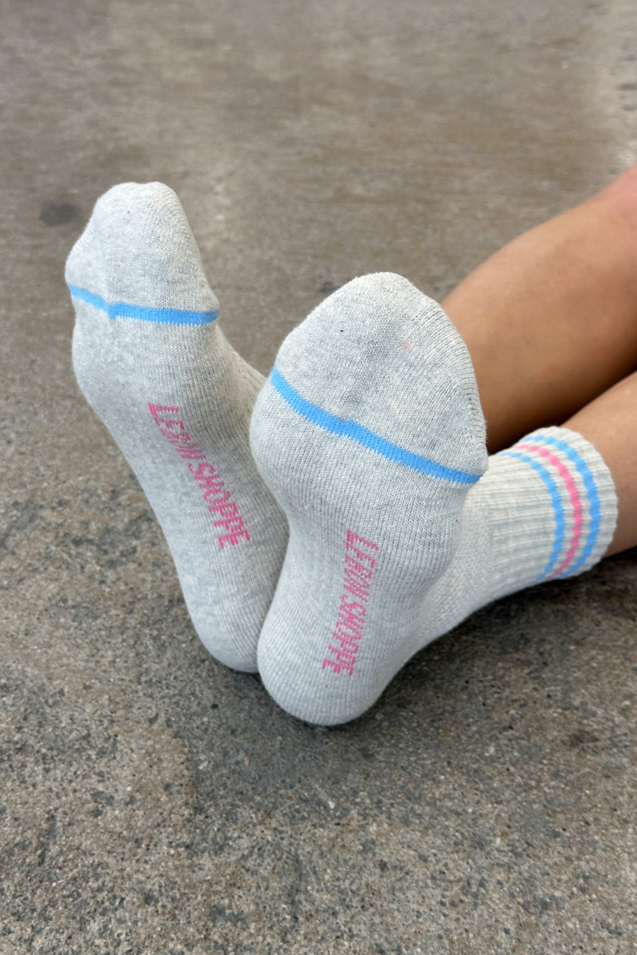 Girlfriend Socks in Bright Grey