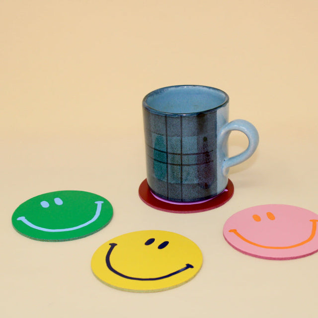 Happy Face Coasters - Set of 4