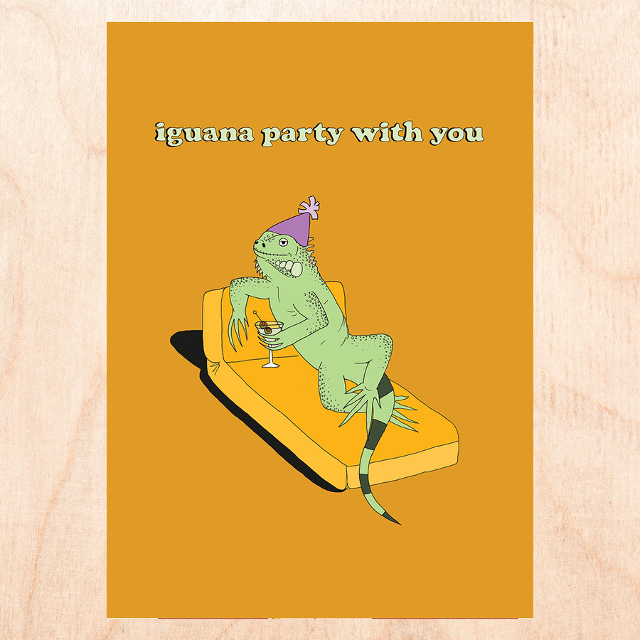 Iguana Party Card