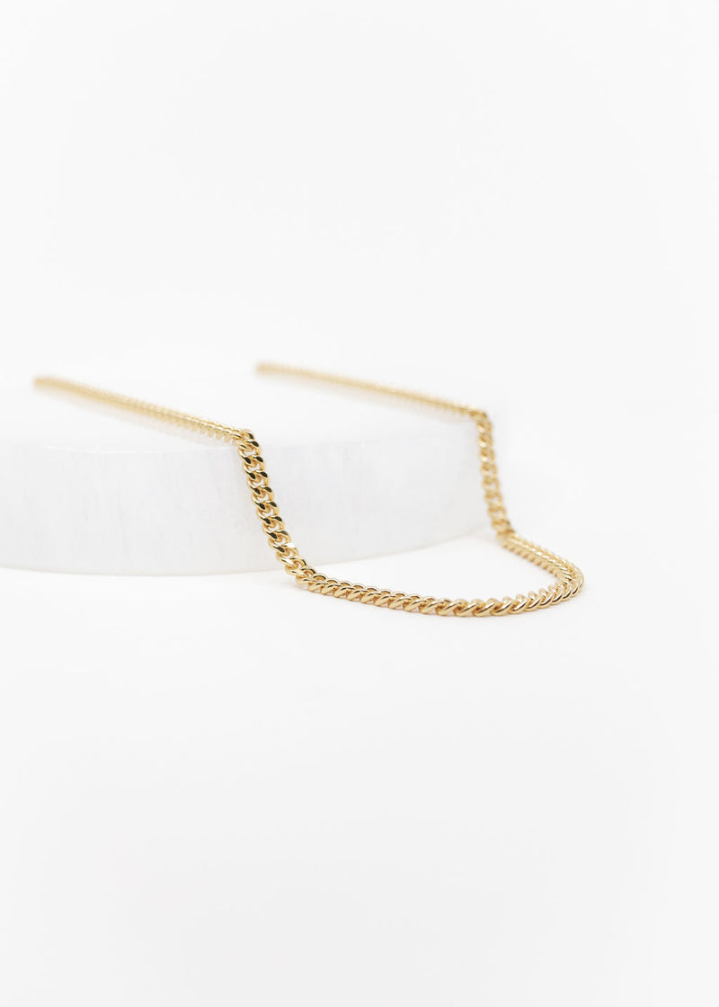 Chunky Curb Chain Necklace in Gold