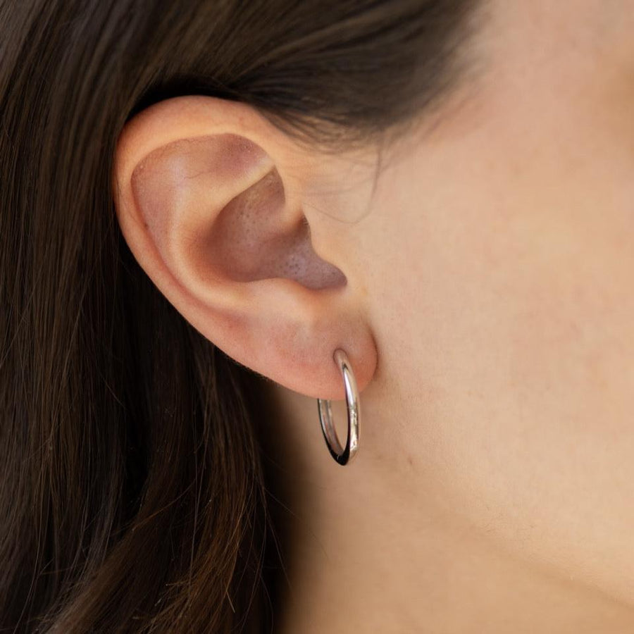 Medium Hoop Earrings in Sterling Silver