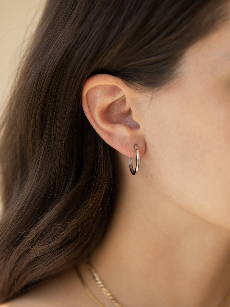 Medium Hoop Earrings in Sterling Silver