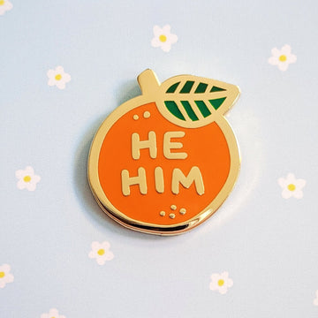Pronoun Orange Pen - He/Him