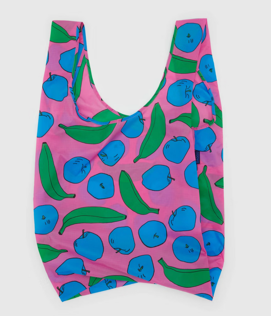 Big Baggu Reusable Bag in Pink Apples & Bananas