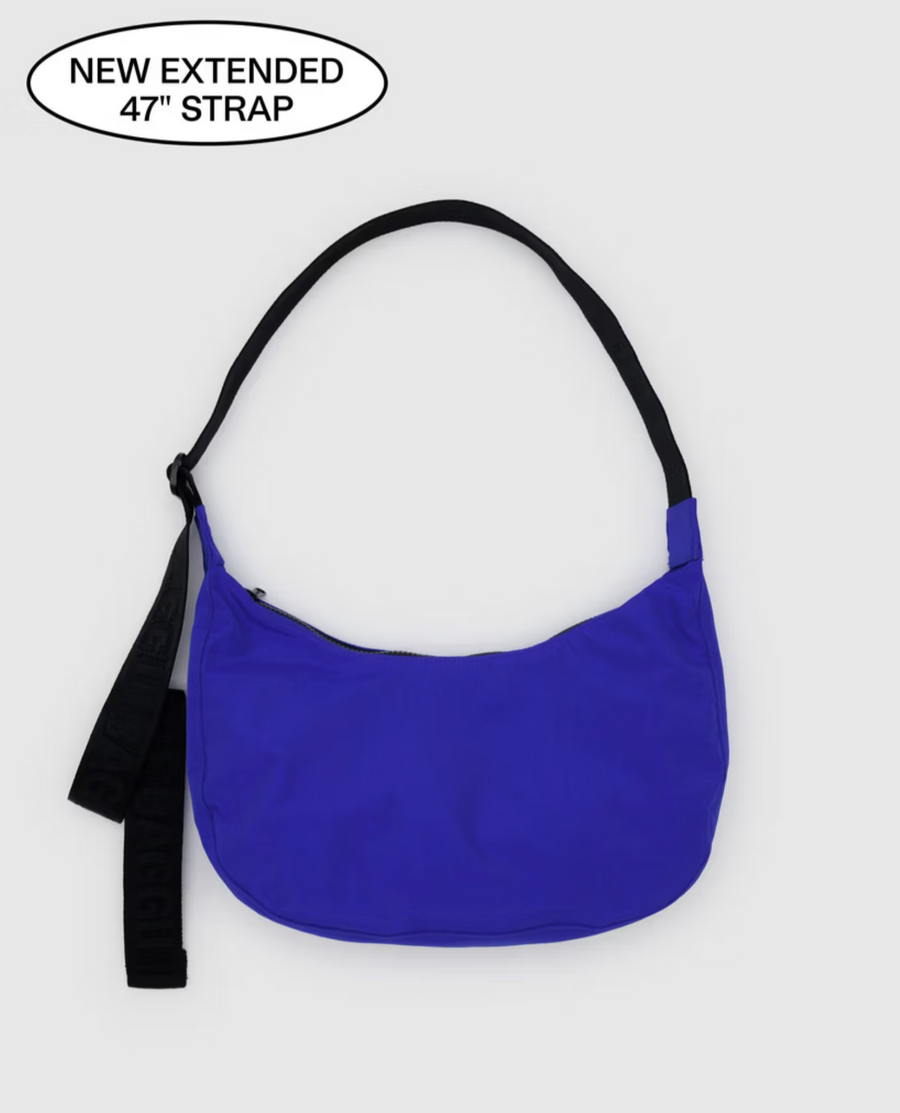 Medium Nylon Crescent Bag in Lapis