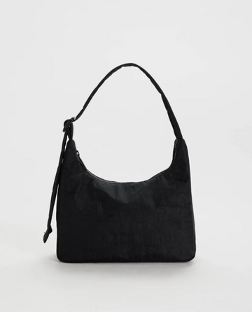 Mini Nylon Shoulder Bag in Black