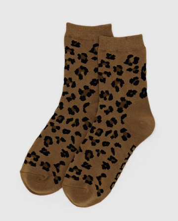 Crew Socks in Dark Leopard