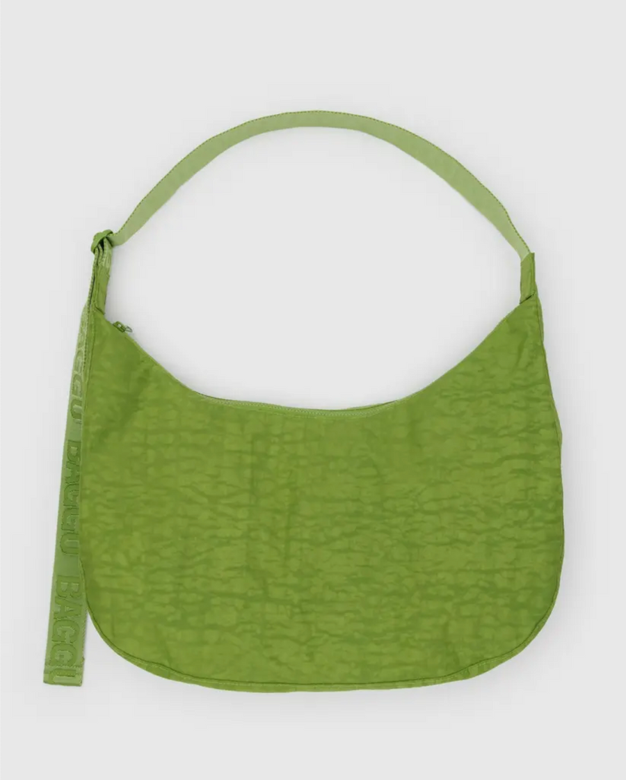 Large Nylon Crescent Bag in Green Juice