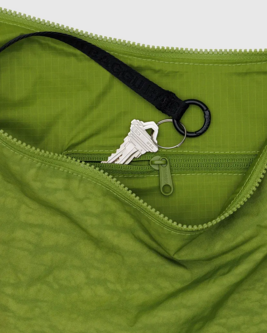 Large Nylon Crescent Bag in Green Juice