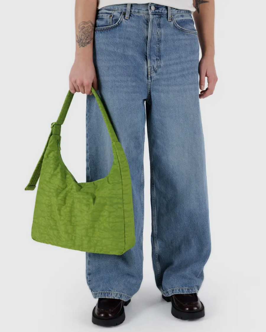 Nylon Shoulder Bag in Green Juice