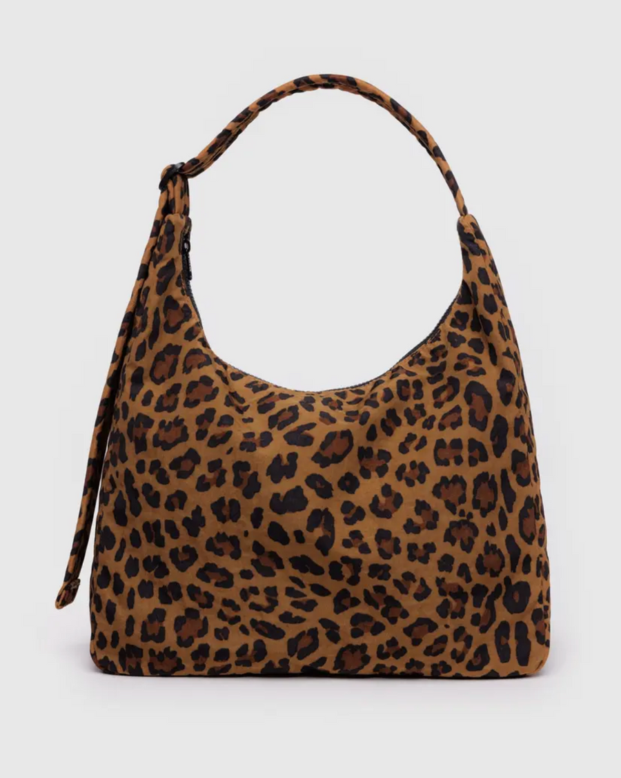 Nylon Shoulder Bag in Leopard