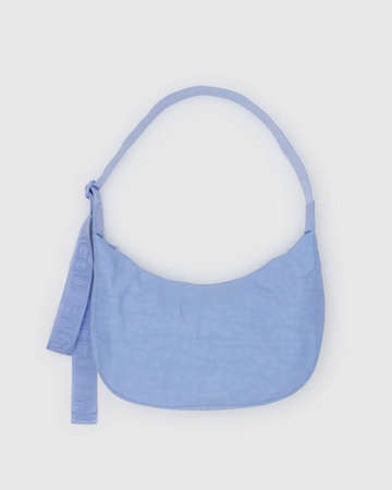 Medium Nylon Crescent Bag in French Blue