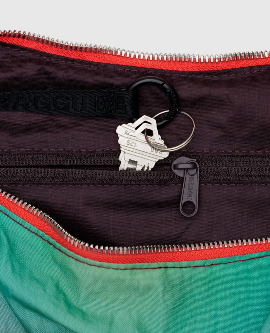 Medium Nylon Crescent Bag in Rain