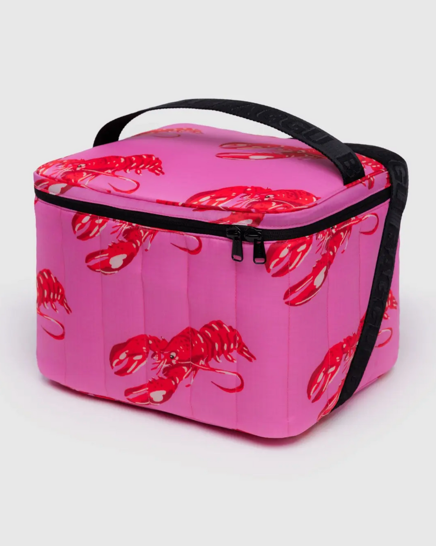 Puffy Cooler Bag in Pink Lobster
