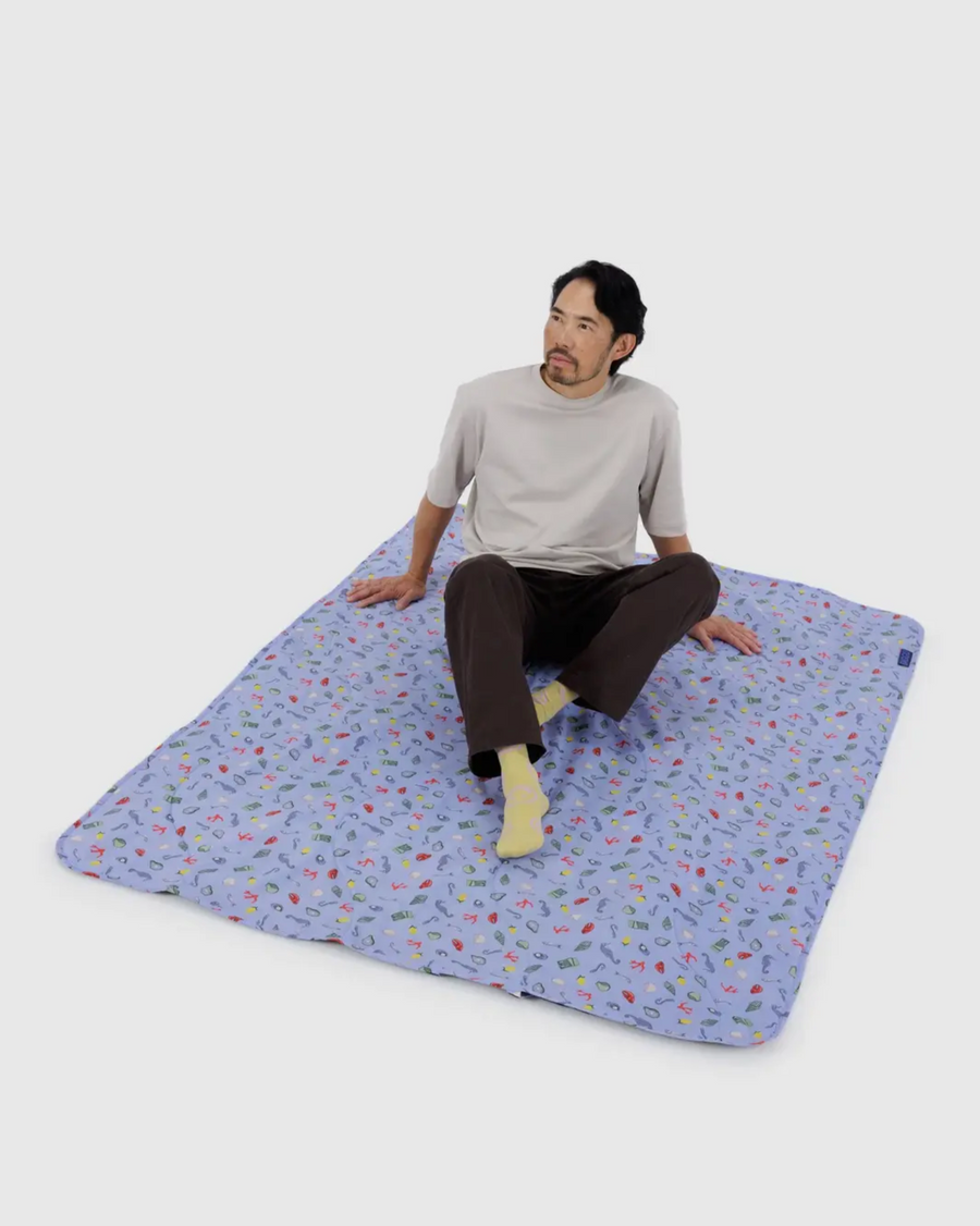 Puffy Picnic Blanket in Sea Charms