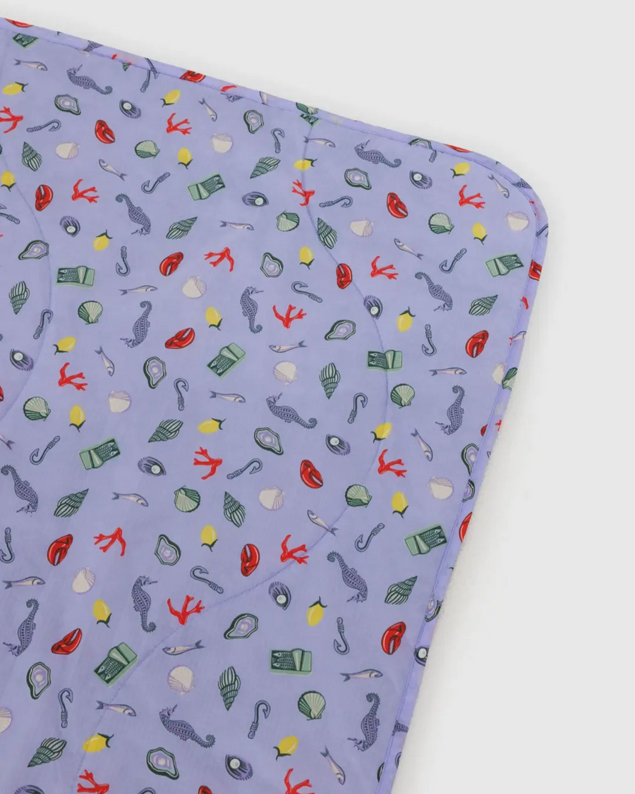 Puffy Picnic Blanket in Sea Charms