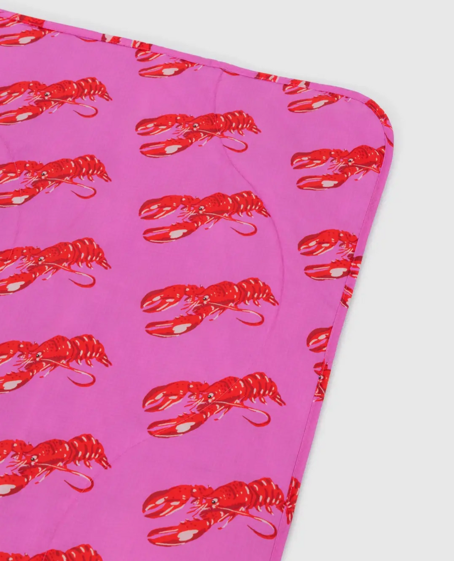 Puffy Picnic Blanket in Pink Lobster