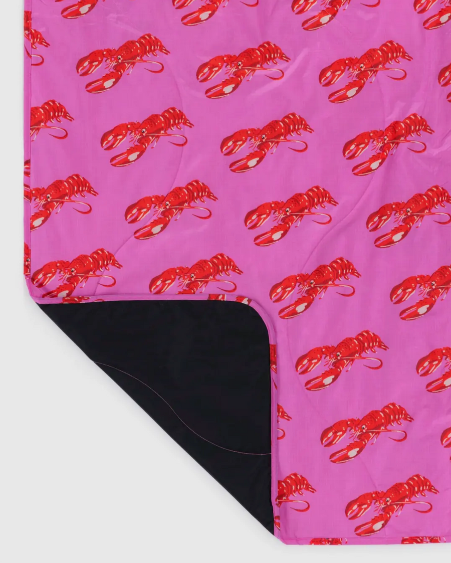 Puffy Picnic Blanket in Pink Lobster
