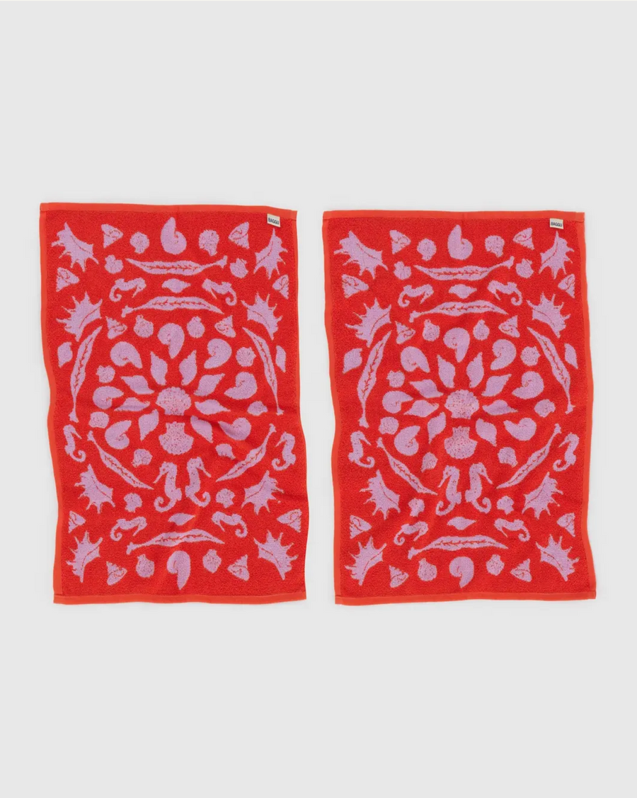 Hand Towel Set of 2 in Sea Shells