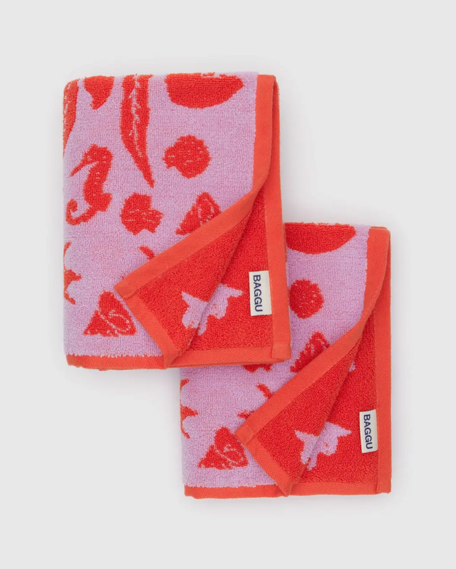 Hand Towel Set of 2 in Sea Shells