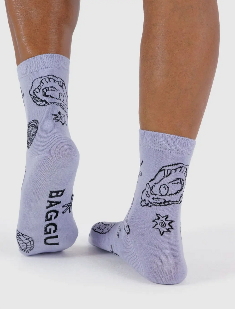 Crew Socks in Shells Light Blue