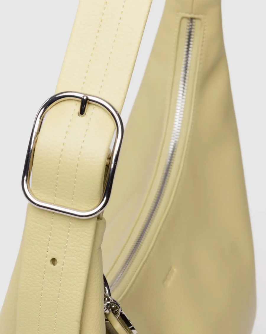 Recycled Leather Shoulder Bag in Straw