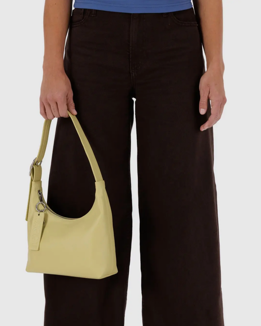 Mini Recycled Leather Shoulder Bag in Straw
