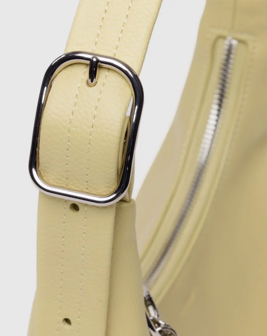 Mini Recycled Leather Shoulder Bag in Straw