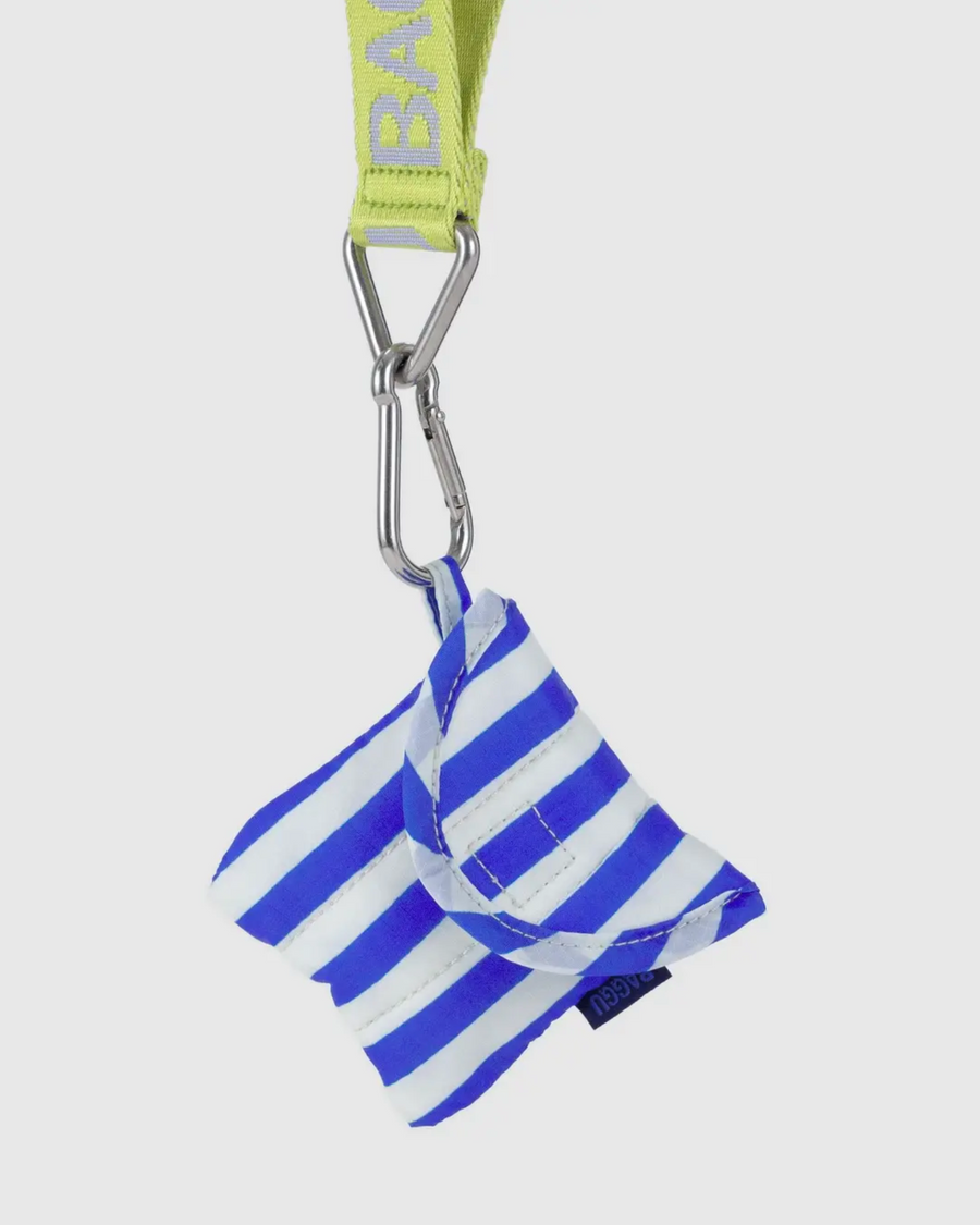 Puffy Earbuds Case in Blue Painted Stripe