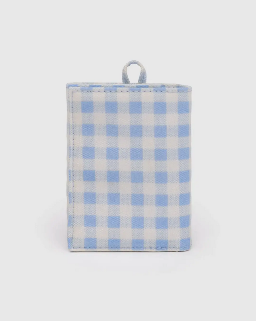 Snap Wallet in Light Blue Gingham